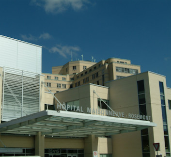 Photo de l'entrée du centre de soins ambulatoires de l'Hôpital Maisonneuve-Rosemont